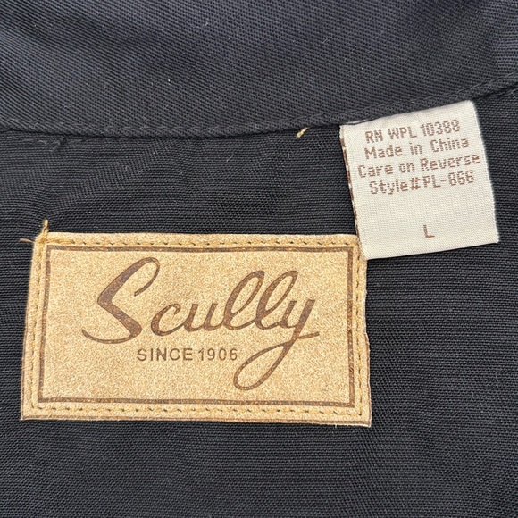 Women's Scully Scroll Embroidered Long Sleeve Pearl Snap Western Shirt, Size L - Picture 8 of 12